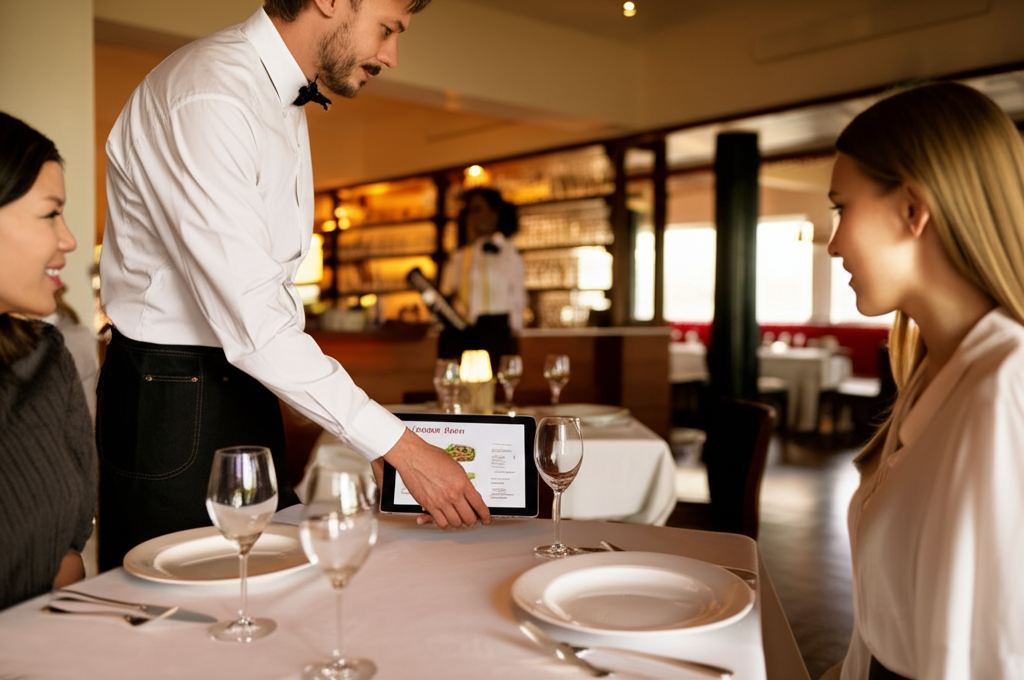 Digital wine menu on tablet
